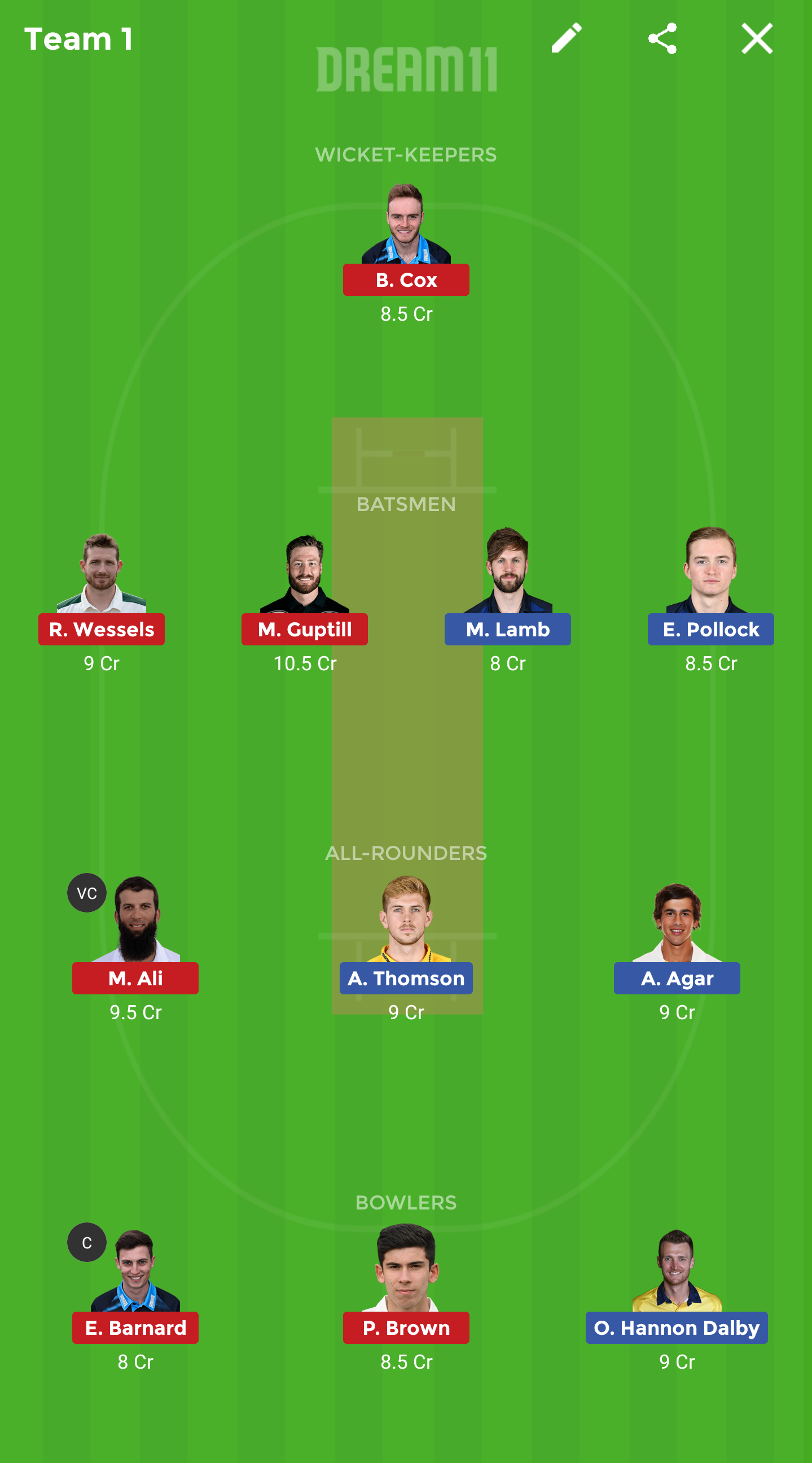 WAS vs WOR Dream11