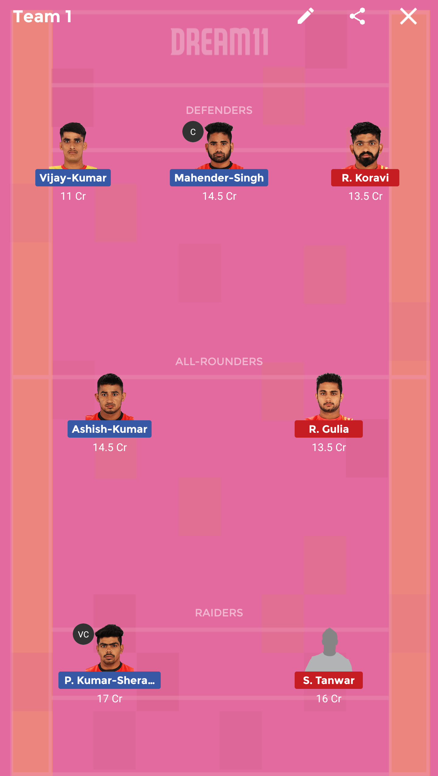 BLR vs GUJ Dream11