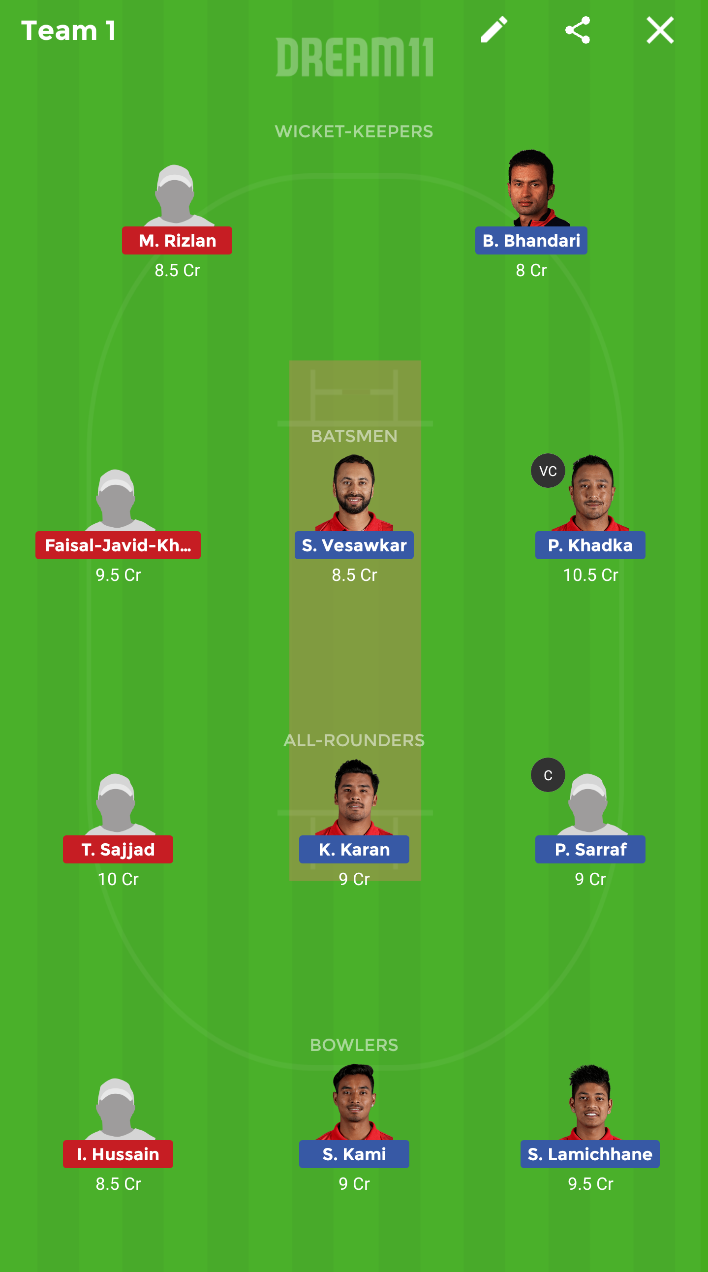 NEP vs QAT Dream11