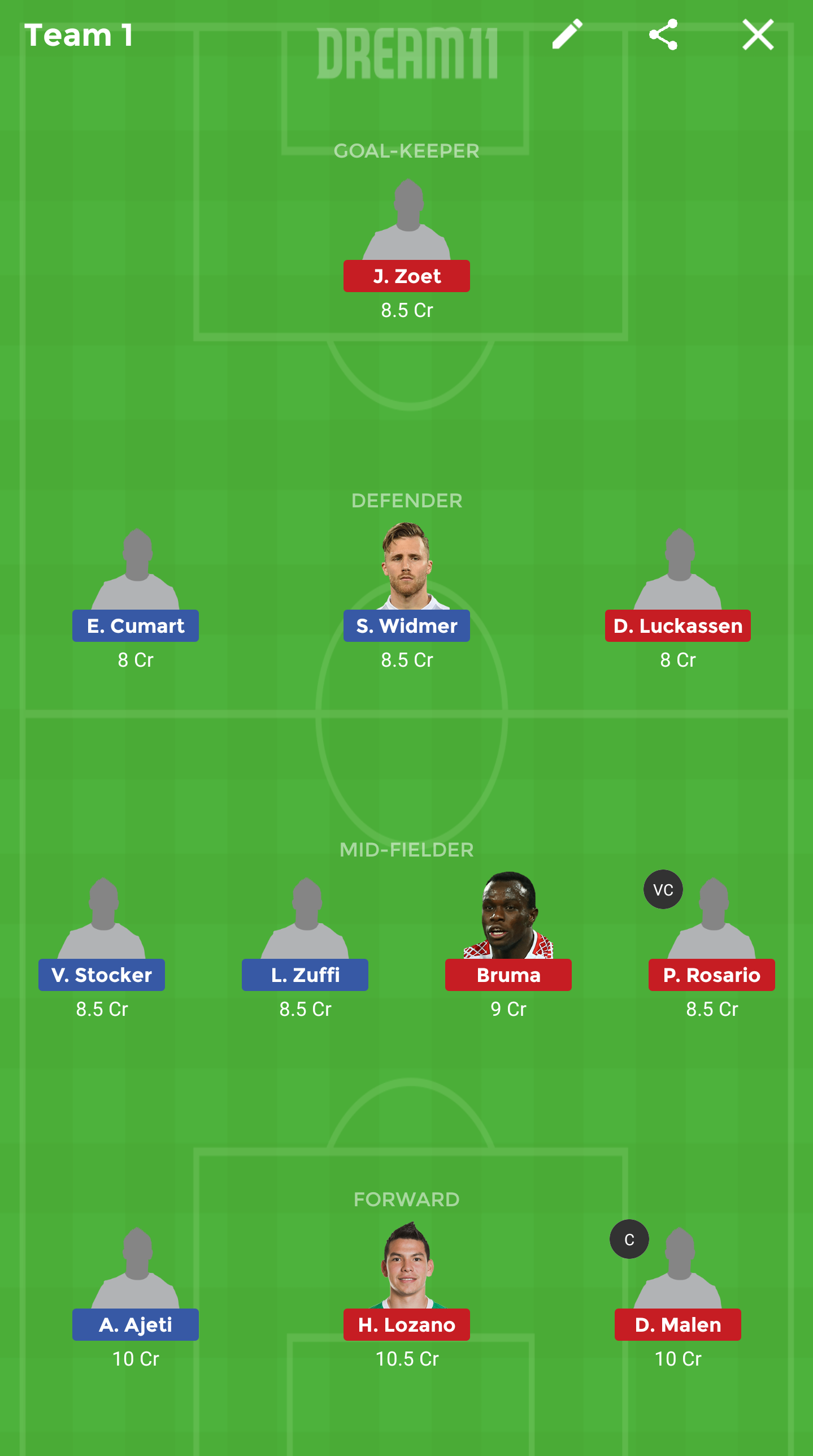 BAS vs PSV Dream11