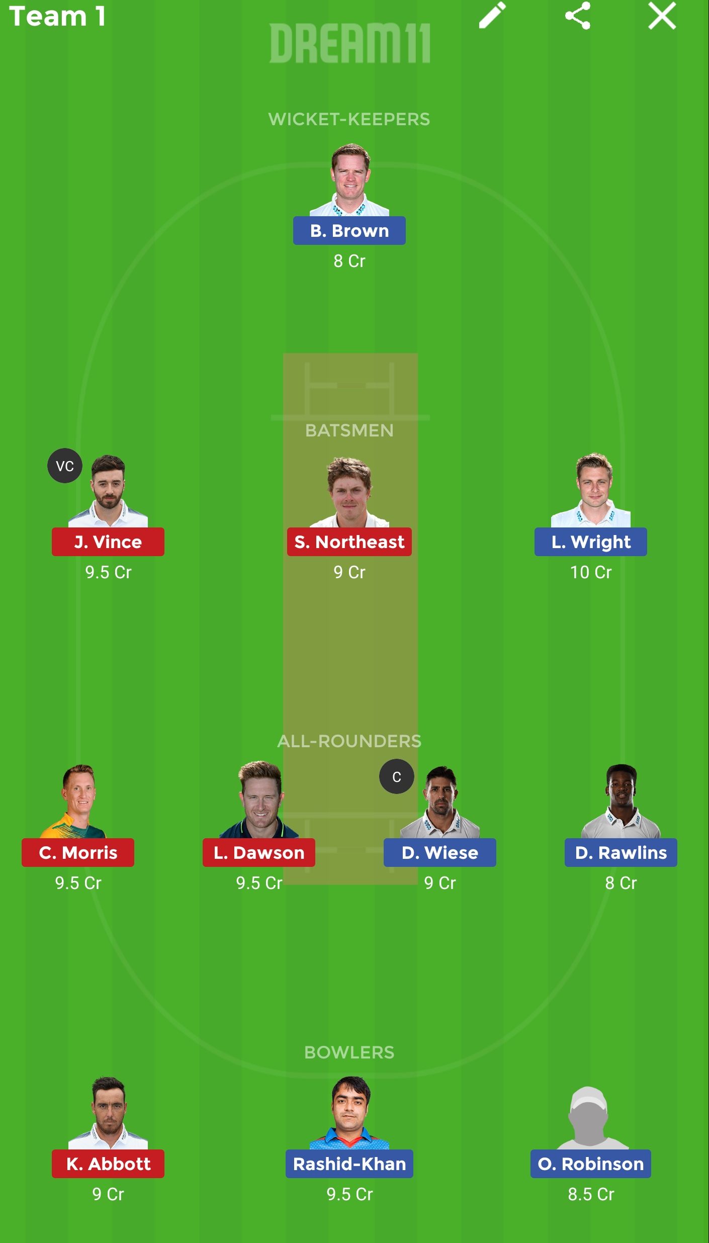 SUS vs HAM Dream11
