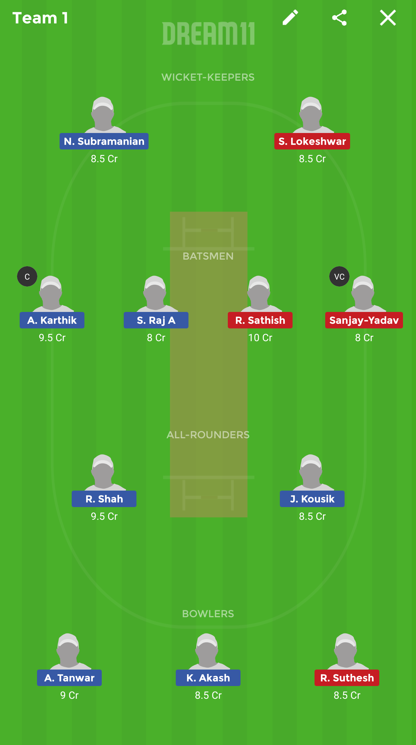MAD vs VK Dream11