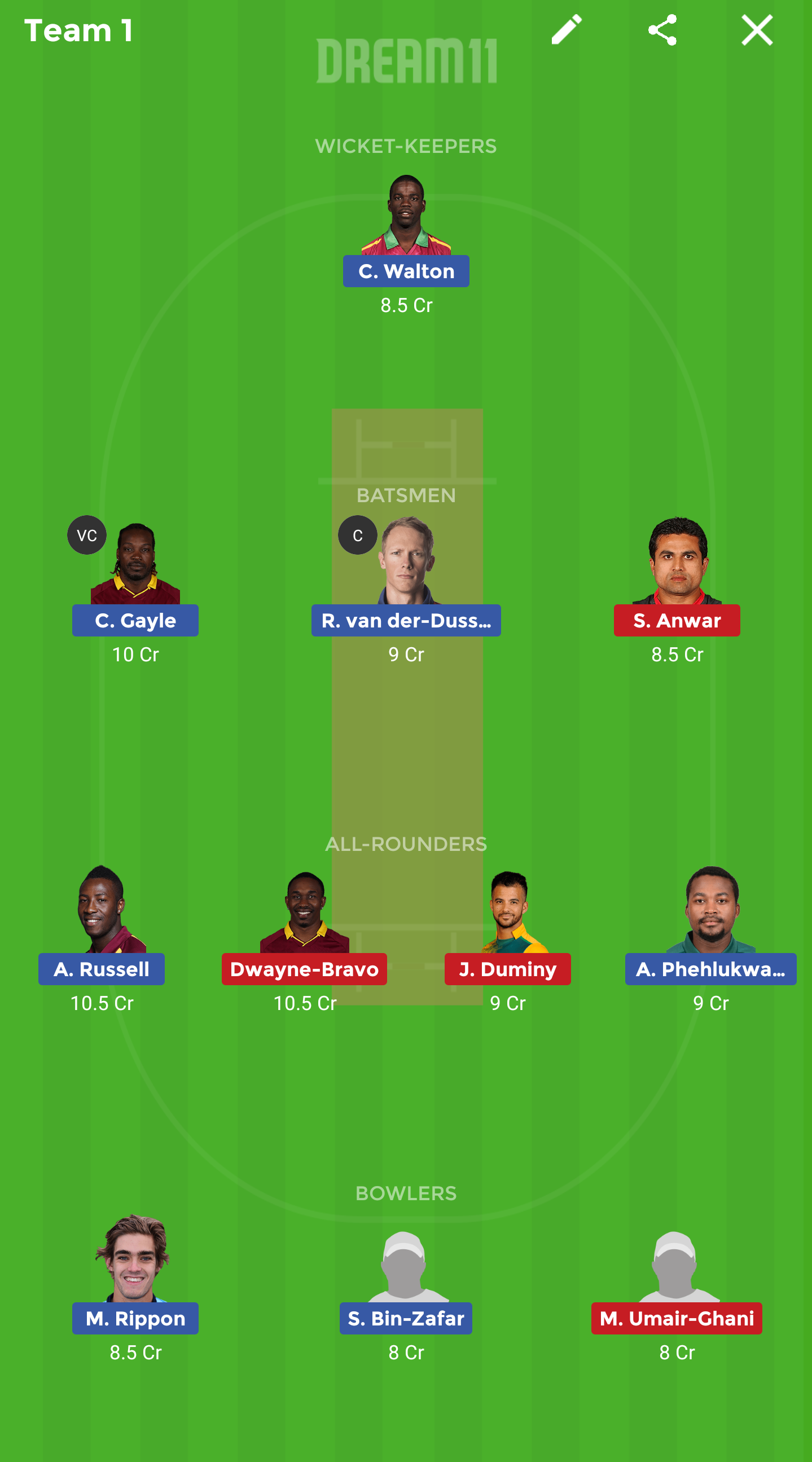 VK vs WH Dream11