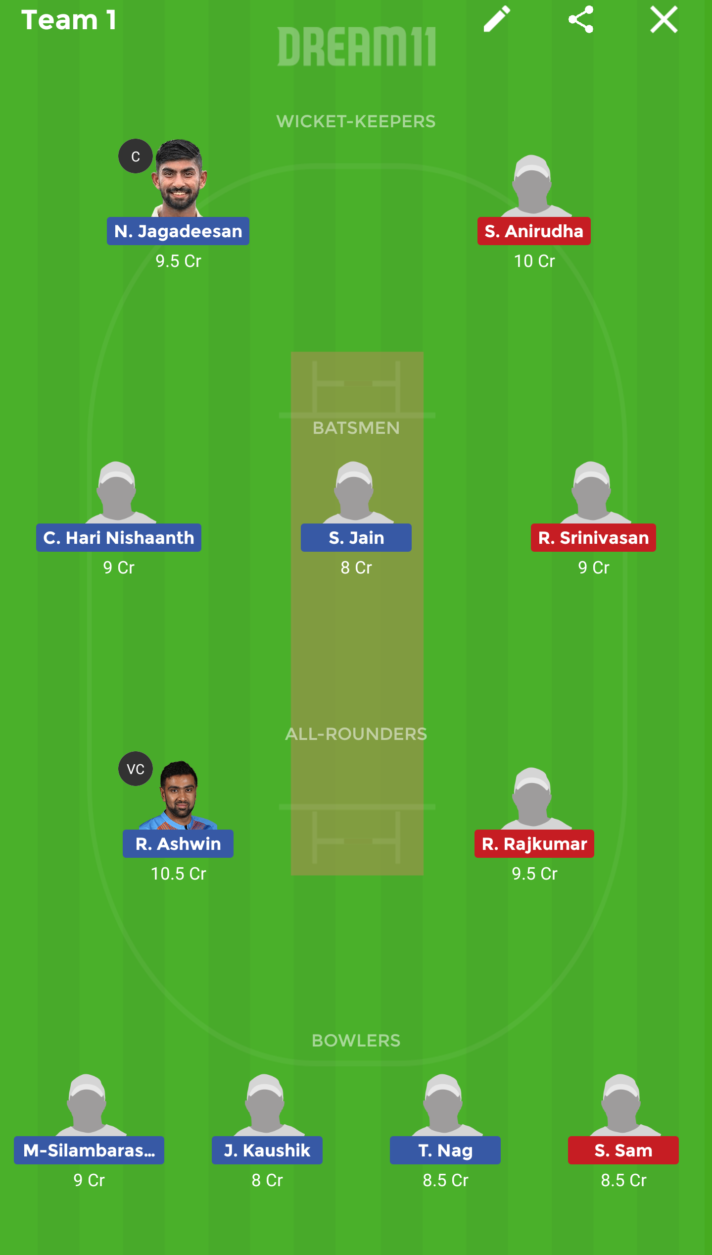 DIN vs KAR Dream11