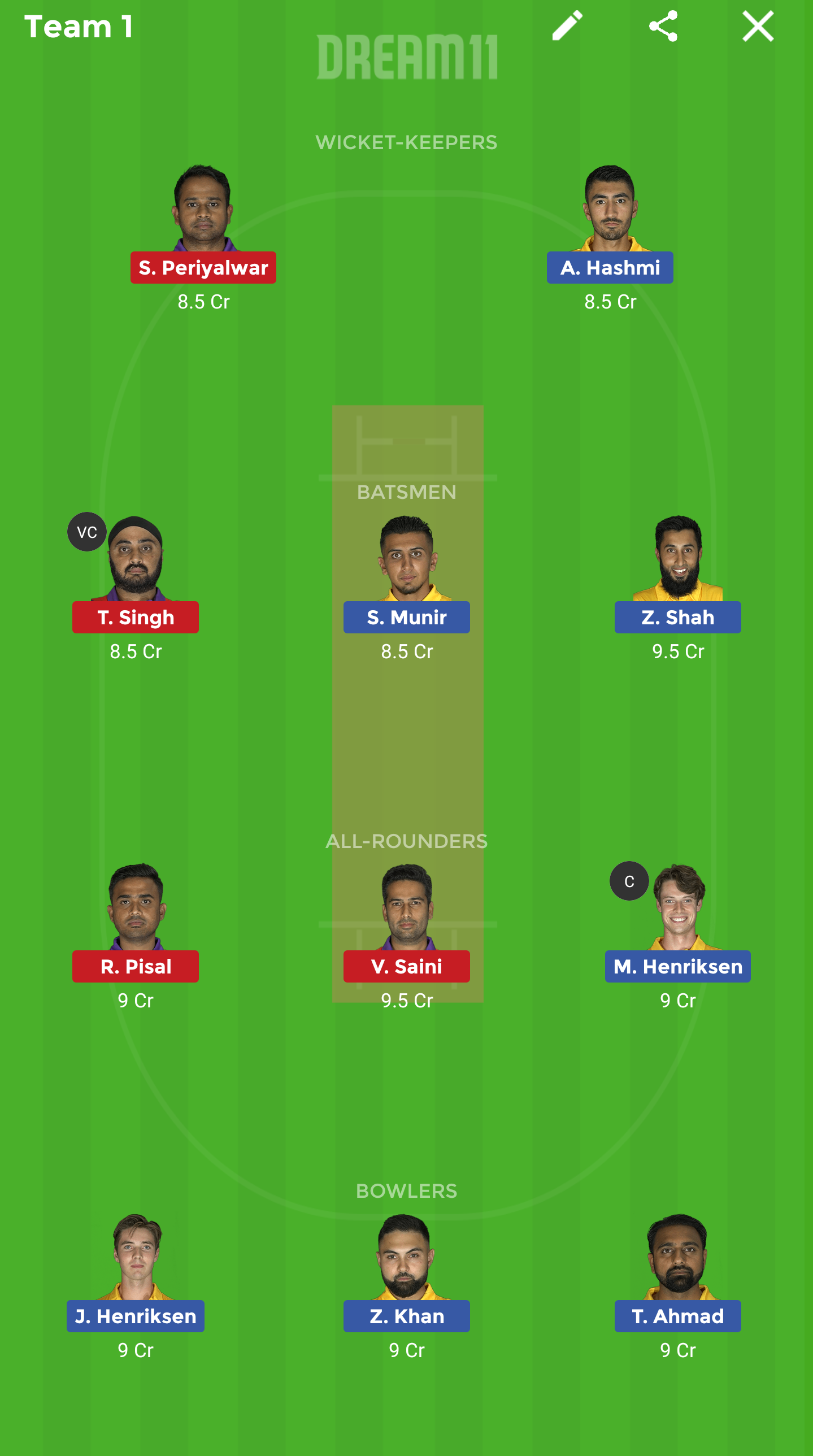 SVH vs CLJ Dream11
