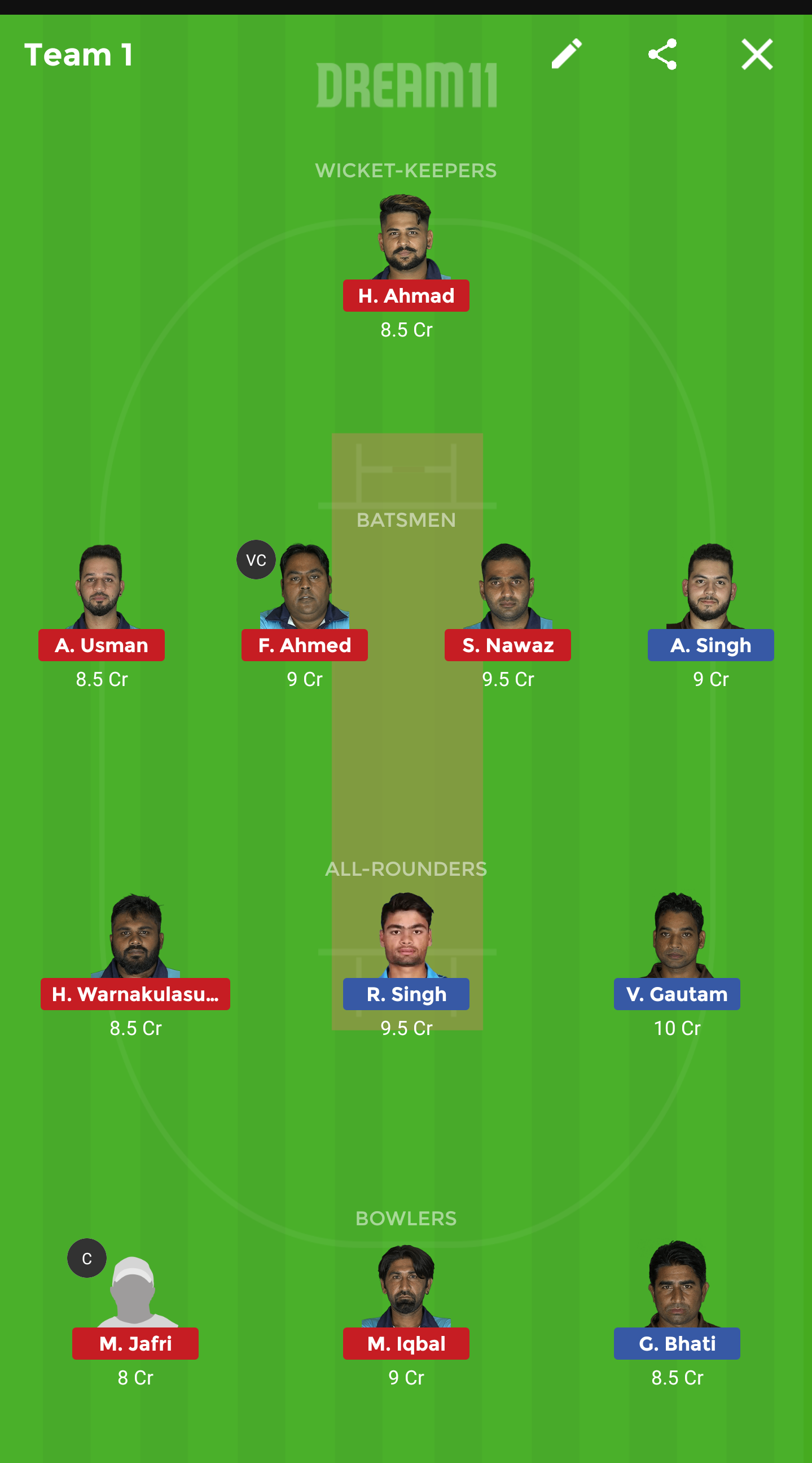 PTL vs JJB Dream11