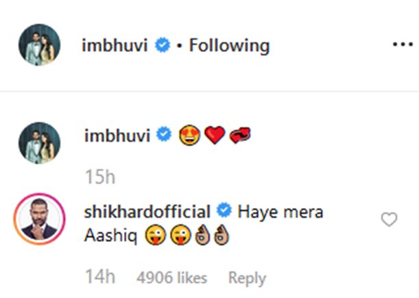 Shikhar Dhawan posts hilarious comment on Bhuvneshwar Kumar's Instagram post with wife