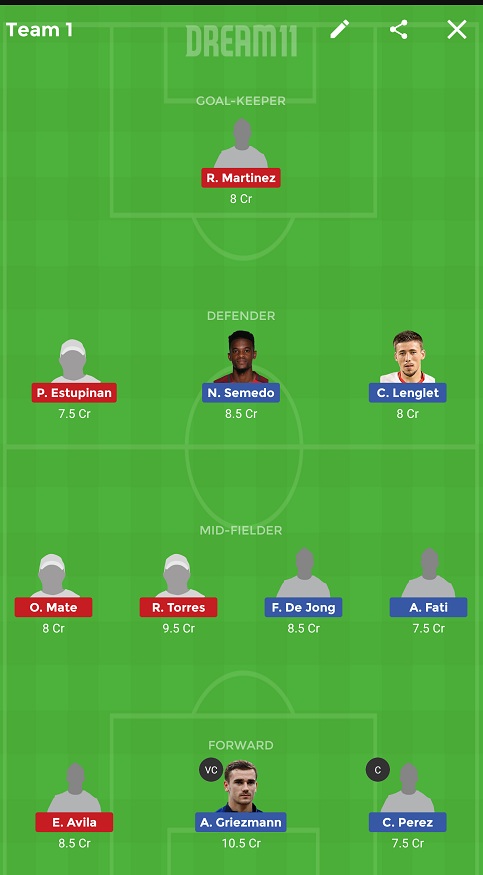 BAR vs OSN Dream11