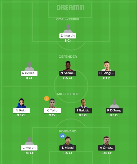 BAR vs RB Dream11