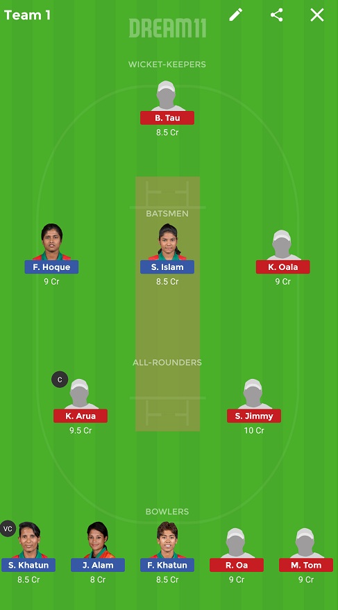BD-W vs PN-W Dream11