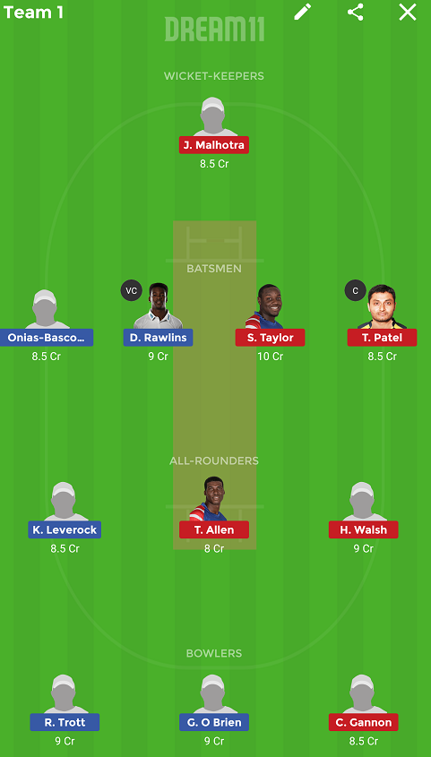 BER vs USA Dream11
