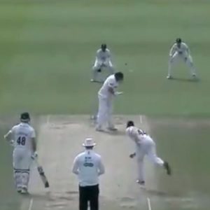 WATCH: Mark Cosgrove helmets the ball to first slip during Durham vs Leicestershire Division Two match