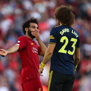 What did Mohamed Salah say to David Luiz after winning a penalty during Liverpool’s match vs Arsenal