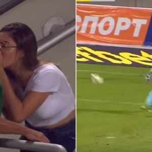 Player celebrates ruled out goal by kissing his wife in Bulgarian League