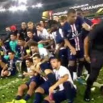 Watch: Kylian Mbappe pushes Neymar during PSG’s Super Cup victory celebrations