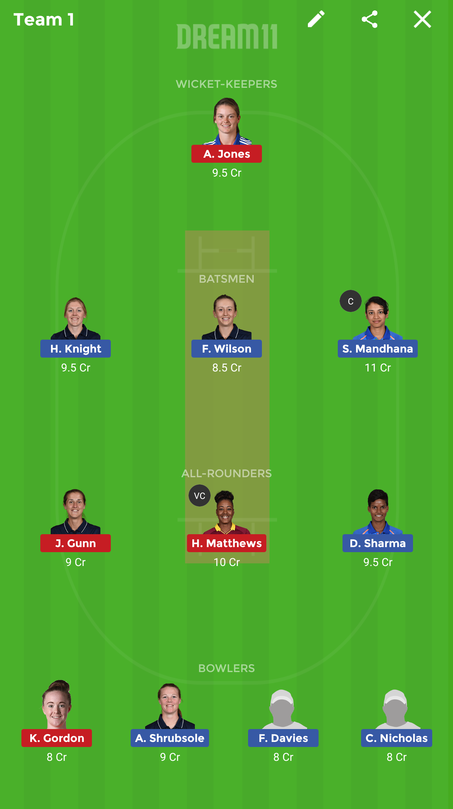 WS vs LL Dream11