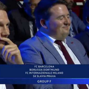 Slavia Prague delegates comical reaction to drawing the Champions League group of death leaves everyone in splits