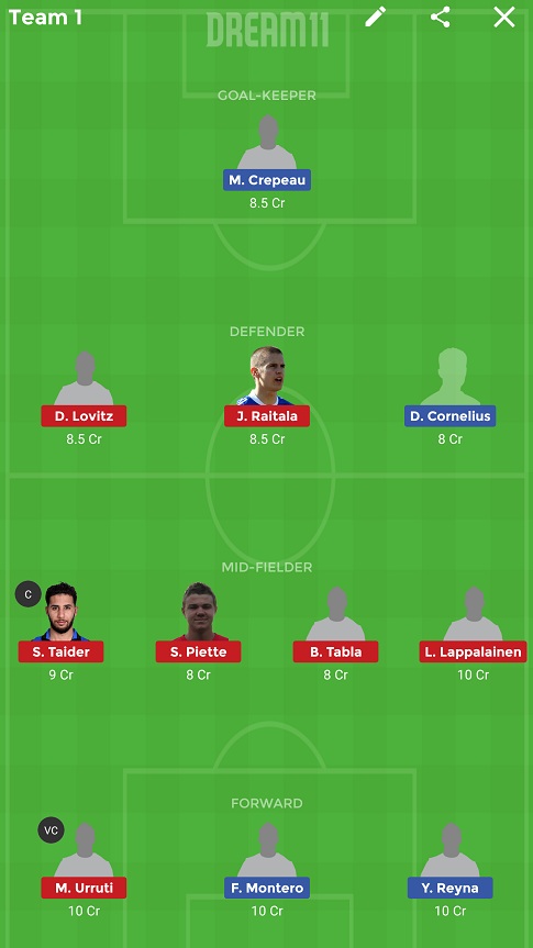 VAN vs MI Dream11
