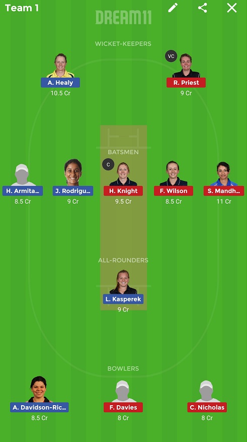 YD vs WS Dream11