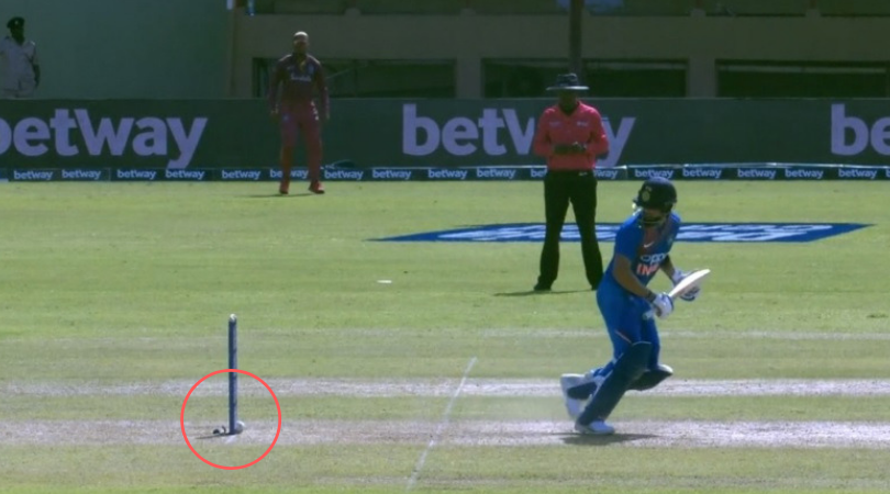 WATCH: Virat Kohli gets massive reprieve as bails don't fall despite ball hitting stumps off Oshane Thomas