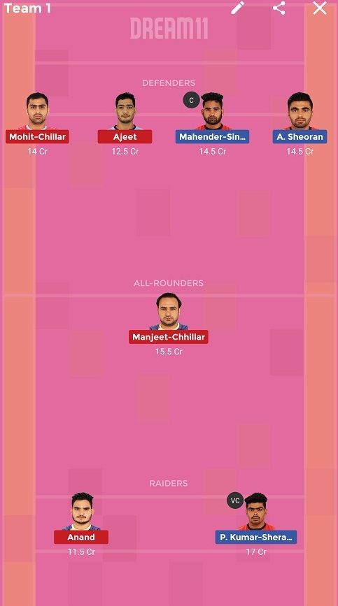 BLR vs TAM Dream11