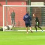 Watch: Nicklas Bendtner’s training footage shows that the striker is back at his best