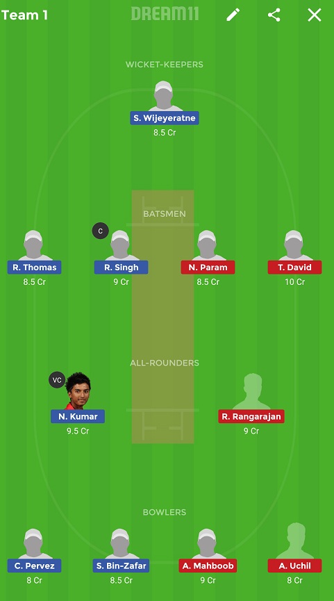 CAN vs SIN Dream11