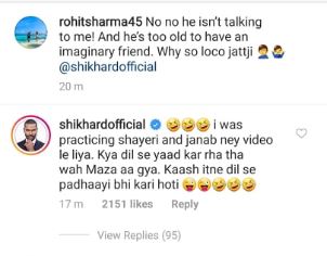 Rohit Sharma makes fun of Shikhar Dhawan