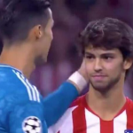 Cristiano Ronaldo and Joao Felix share a sweet moment before Juventus vs Atletico Madrid
