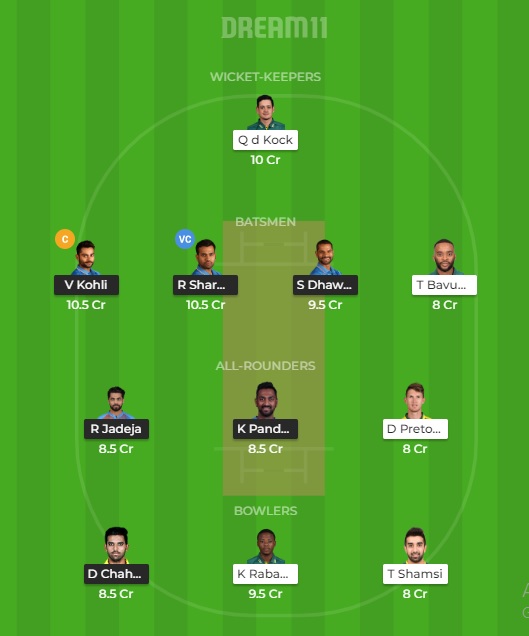 IND vs SA Dream11 Team Prediction: India vs South Africa 3rd T20I Best Dream 11 Team