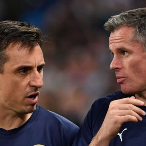 Gary Neville and Jamie Carragher have a fall out just a minute into Vincent Kompany’s testimonial