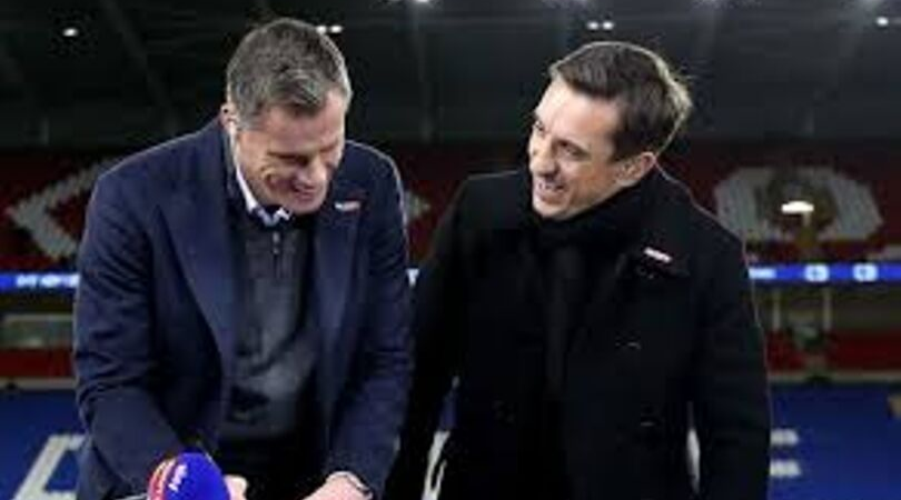 Gary Neville and Jamie Carragher hilariously analyse each other’s defending in the Vincent Kompany testimonial