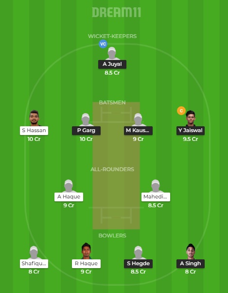 IN-U23 vs BD-U23 Dream11