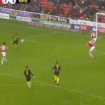 Brentford miss three successive chances in a hilarious fashion