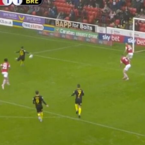 Brentford miss three successive chances in a hilarious fashion