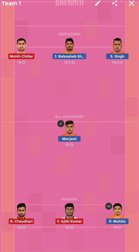 PUN vs TAM Dream11