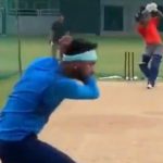 WATCH: Hardik Pandya nearly knocks off Krunal Pandya's head during net session