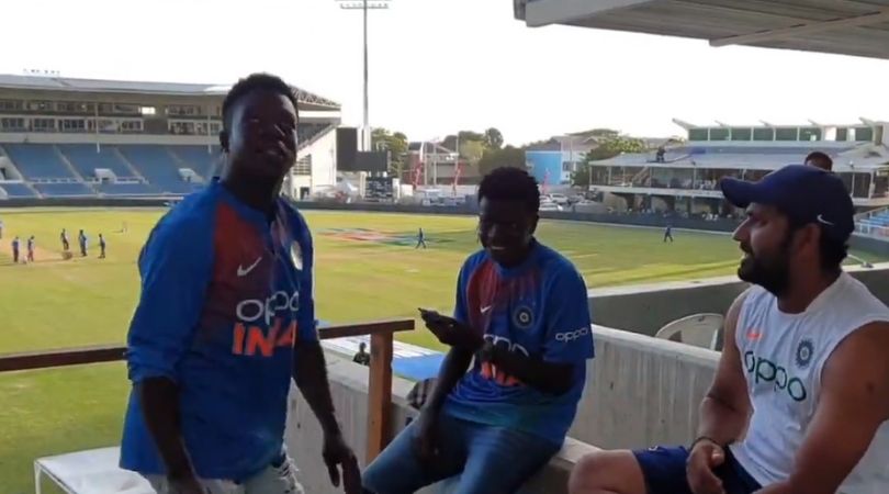 WATCH: Rohit Sharma hilariously interacts with West Indian fans after India's victory in Jamaica Test