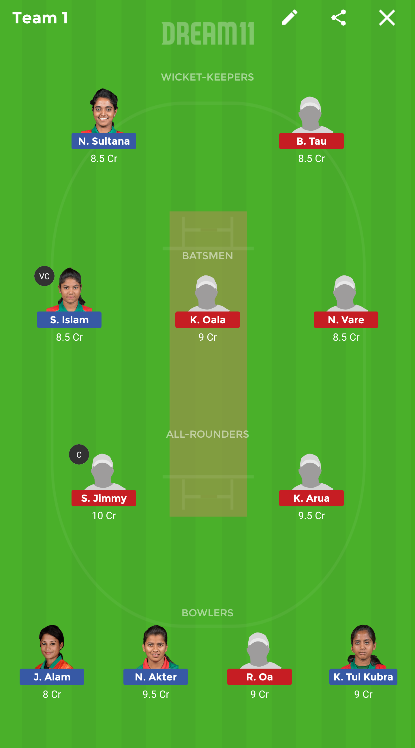 BD-W vs PN-W Dream11