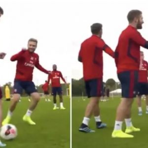 Arsenal News: Shkodran Mustafi hilariously nutmegged by new boy Kieran Tierney