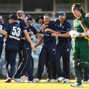 WATCH: Tasmania lose five wickets for three runs in shocking batting collapse vs Victoria in Marsh Cup