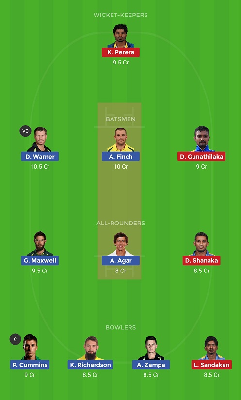 AUS vs SL Dream11