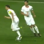 Arsenal captain Granit Xhaka and Stephan Lichtsteiner produce an absolutely comical free kick routine