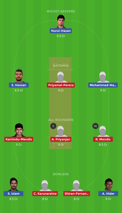 BN-A vs SL-A Dream11