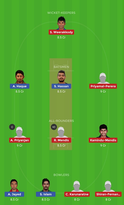 BN-A vs SL-A Dream11