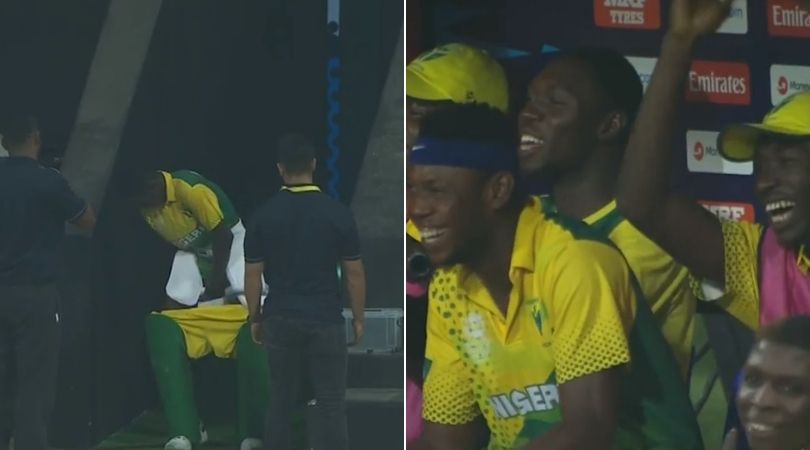 WATCH: Nigeria batsman Sulaimon Runsewe runs off the ground for bathroom break vs Canada