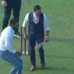 Watch Aakash Chopra fails to defend the ball while playing gully cricket