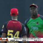 Watch: Carlos Braithwaite and Lendl Simmons have a verbal altercation after outlandish run-out appeal