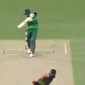 WATCH: Babar Azam drives Mitchell Starc effortlessly through covers for classy four in Canberra