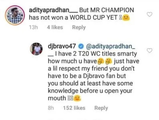 Dwayne Bravo slams fan on Instagram post leading Maratha Arabians to T10 League title